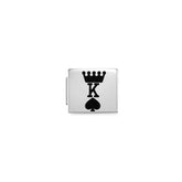 Nomination COMPOSABLE GLAM SYMBOLE Element aus Edelstahl, mit Emaille verziert (04_Pik-Koenig)